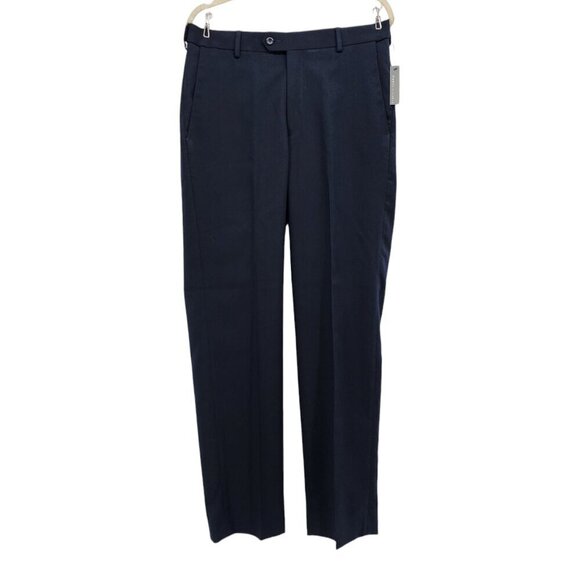 NWT Covington The Perfect Pant Flat Front Classic Fit Navy Blue Pants Mens 32X32 - Picture 1 of 10